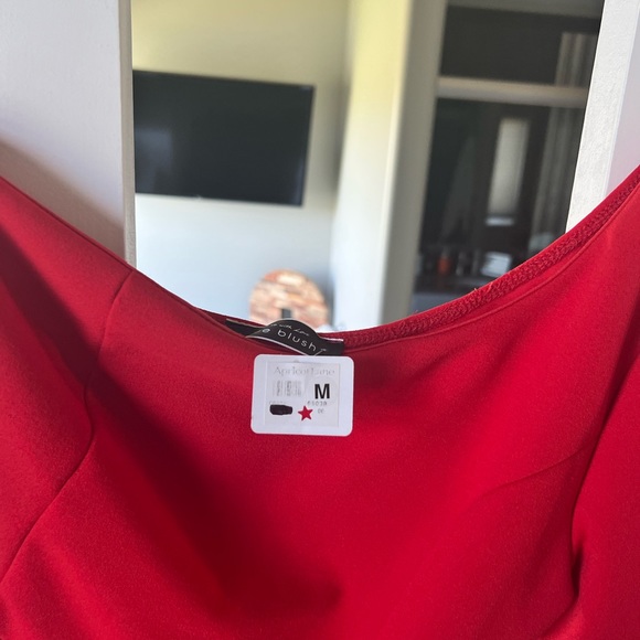 Red on shoulder short dress.  New with tags - Picture 2 of 2